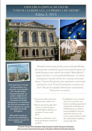 Ionuţ Sava de la LTC-cel mai bun la Concursul Naţional de eseuri “UE, un proiect de viitor”