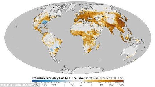 Harta poluării aerului in lume – România, printre ţările cu cei mai mulţi morţi din această cauză