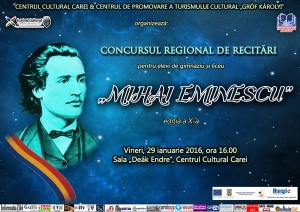 77 participanţi la Concursul  de recitări „Mihai Eminescu” Carei  2016