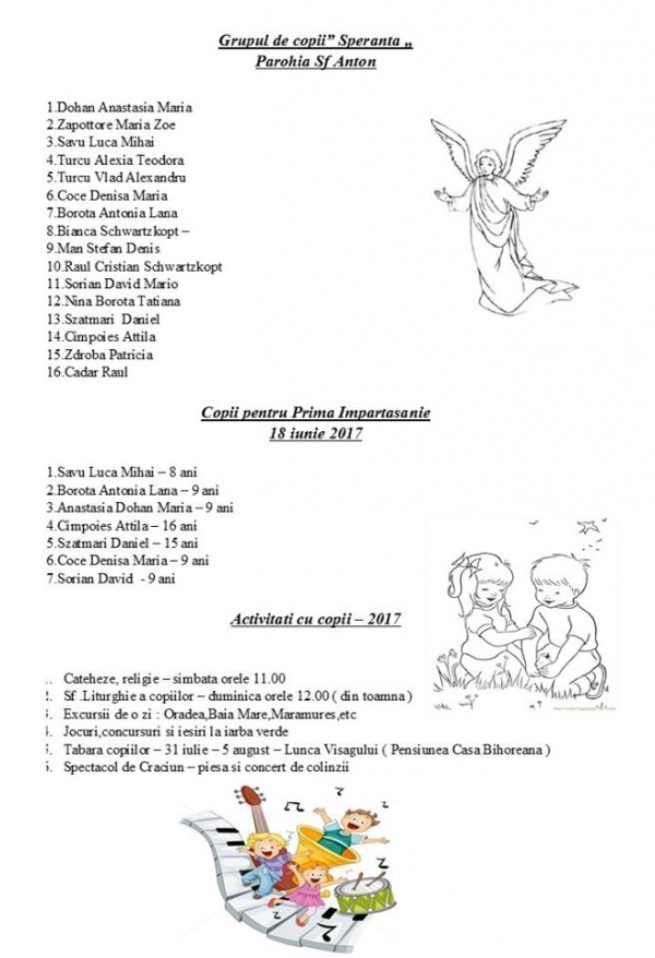 biserica program copii