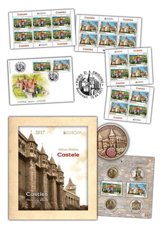 Emisiune de mărci poştale cu Castelul Károlyi şi Castelul Huniazilor