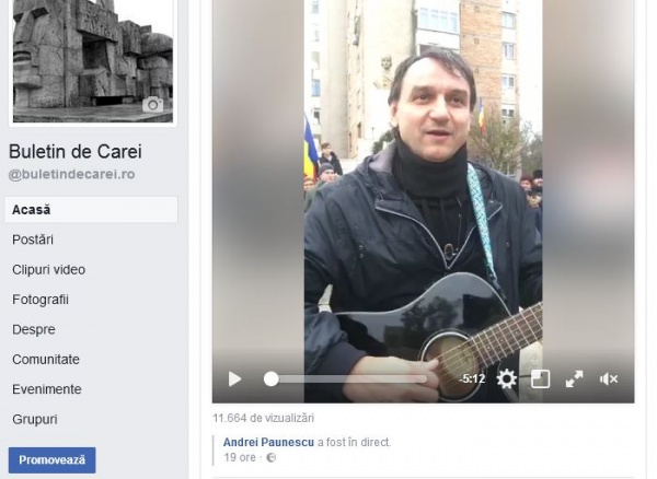 Avalanşă de aprecieri pentru clipul video cu  Andrei Păunescu la Carei