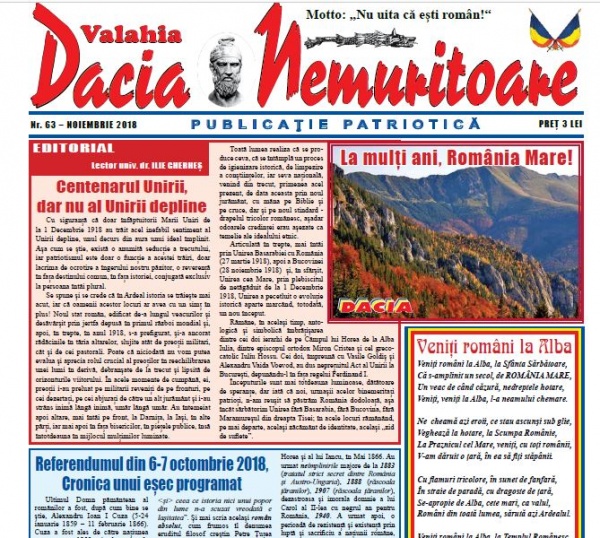 Revista Dacia Nemuritoare la numărul 63
