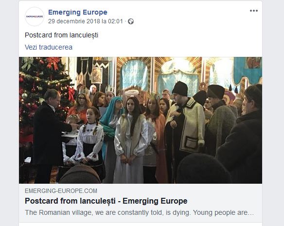 Emerging Europe despre Crăciunul în Ianculeşti