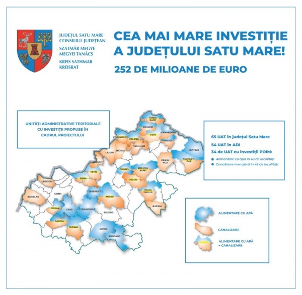 Contract de 252 de milioane de euro pentru apă potabilă de bună calitate în 34 de localități din județ