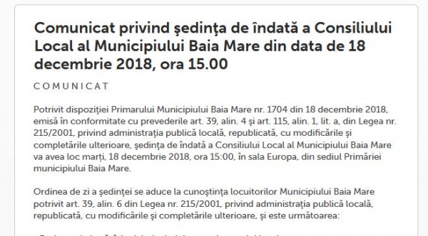 sedinta de indata baia mare
