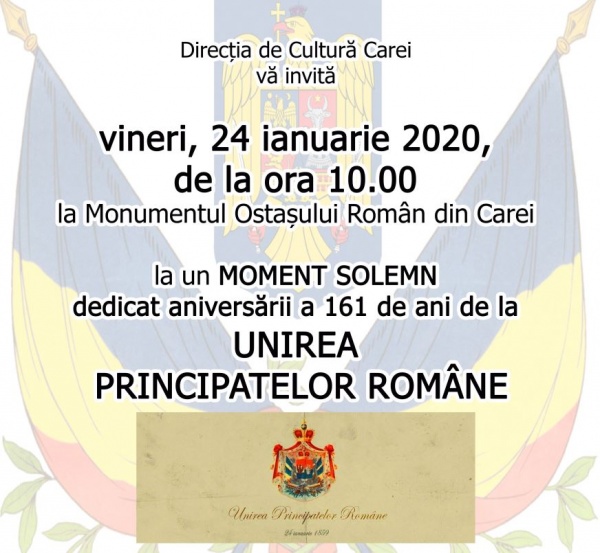 Unirea Principatelor Române marcată la Carei de Direcția de Cultură