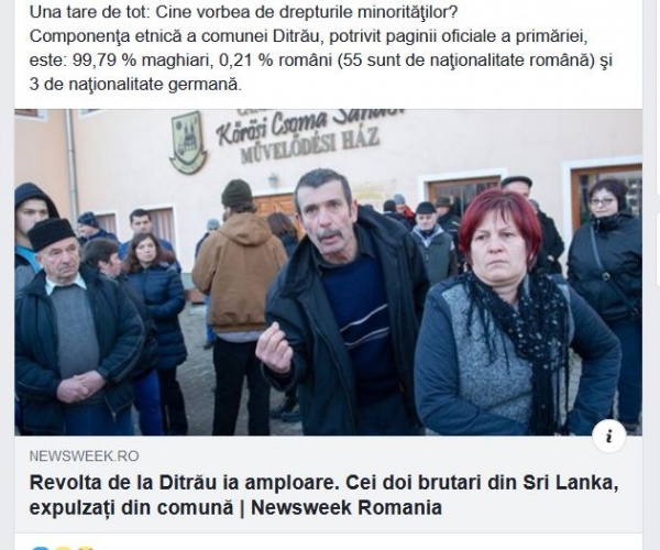La Ditrău e cu migranți iar la Carei  cu români