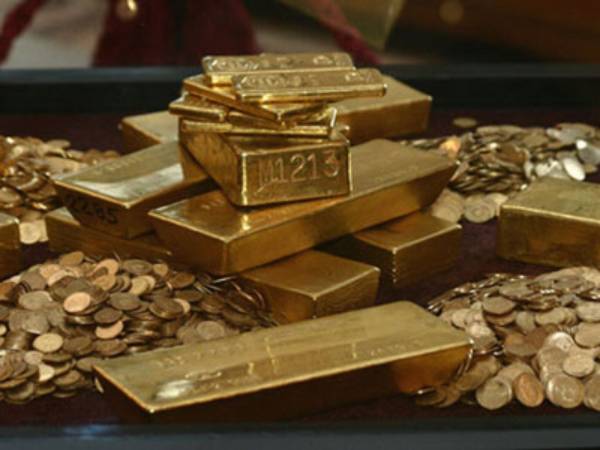 Vânzare de aur sub formă de monede sau bare împletite