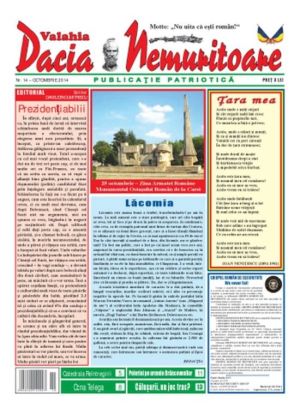 Revista Dacia Nemuritoare, la al XIV-lea număr. Festivalul ,,Adevărul despre daci şi istoria străveche a plaiurilor româneşti’’