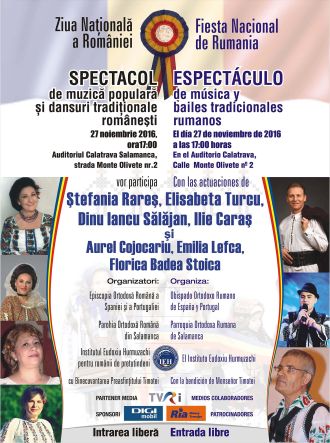 Spectacol folcloric la Salamanca de Ziua Națională a României
