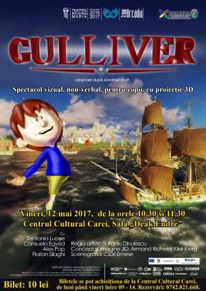 Gulliver la Carei. Spectacol vizual non-verbal cu proiecție 3D