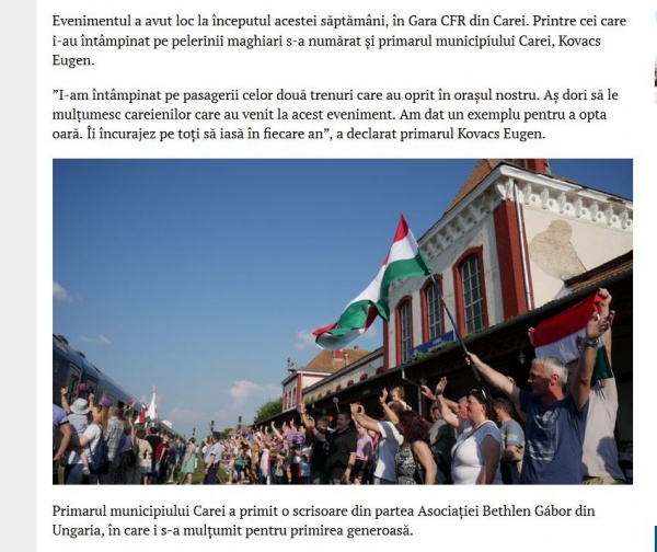 Înalții oaspeți români sunt ignorați de primarul Careiului. Pelerinii din Ungaria sunt așteptați de primar la Gară