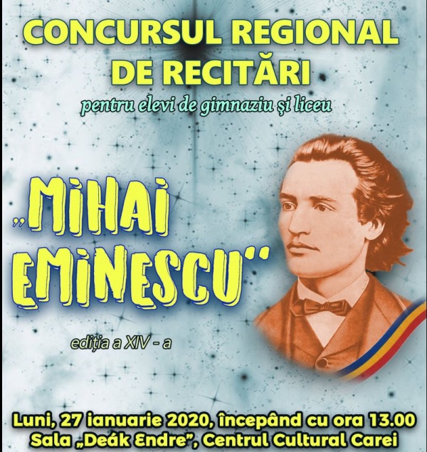 Au început înscrierile pentru Concursul regional de recitări „Mihai Eminescu”