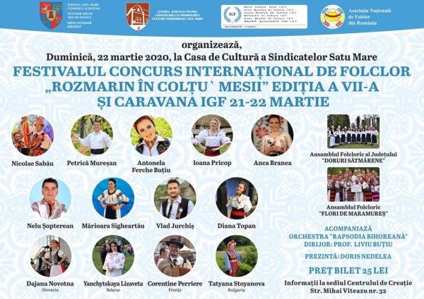 Festival Concurs Internațional de Folclor ,,Rozmarin în colţu’ mesii” la Satu Mare