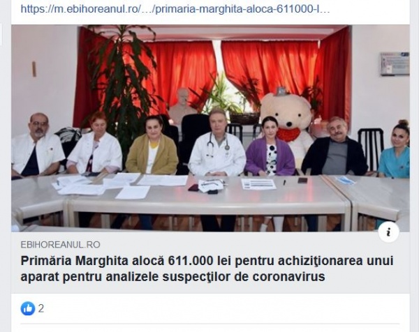 La Marghita se poate. Primăria cumpără aparat pentru testarea populației  suspecte de coronavirus