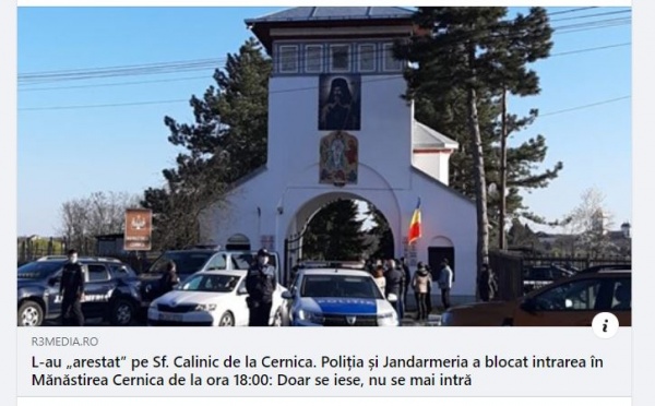 Alianța PNL-UDMR-USR trimite echipaje și mașini ale Jandarmeriei și Poliției Române pentru a opri intrarea la  o mănăstire