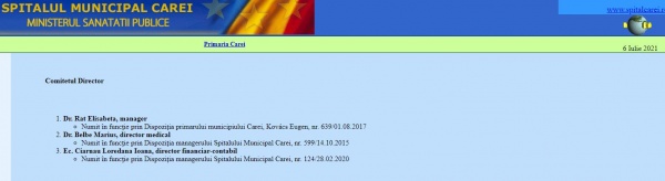 spital carei 6 iulie