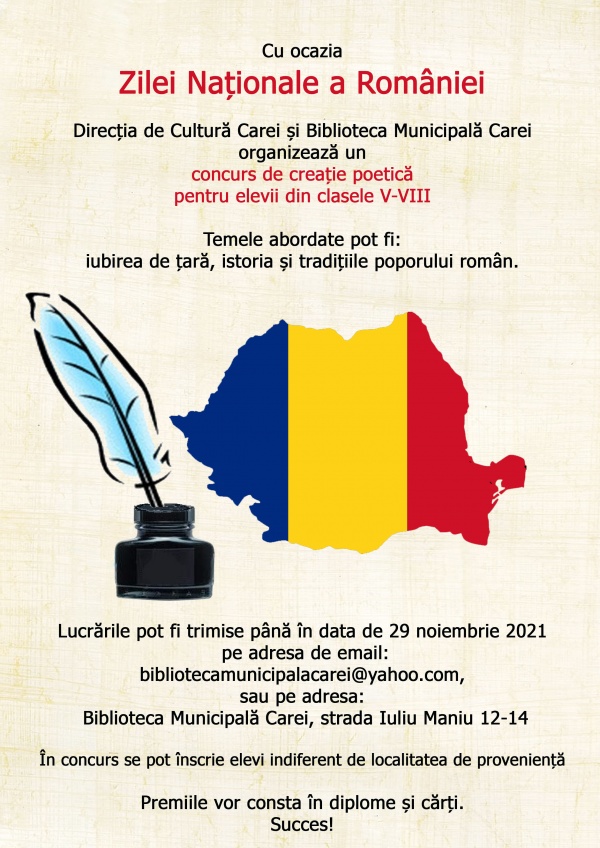 Concurs de creație poetică de Ziua Națională a României