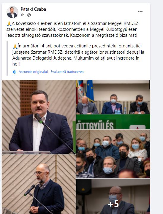 Pataki Csaba reconfirmat la conducerea UDMR Satu Mare în prezența vicepremierului Kelemen Hunor aflat în județ în vizită de lucru