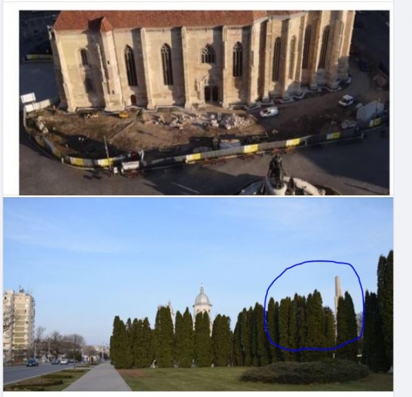 La Cluj Napoca s-au tăiat brazii din jurul unei clădiri monument. La Carei se menține pădurea de tuia din jurul Monumentului Ostașului Român