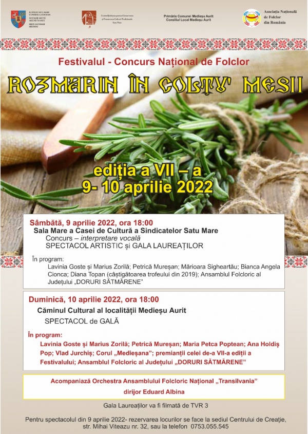 Festivalul Concurs Național de Folclor „Rozmarin în colţu’ mesii” ediția a VII-a