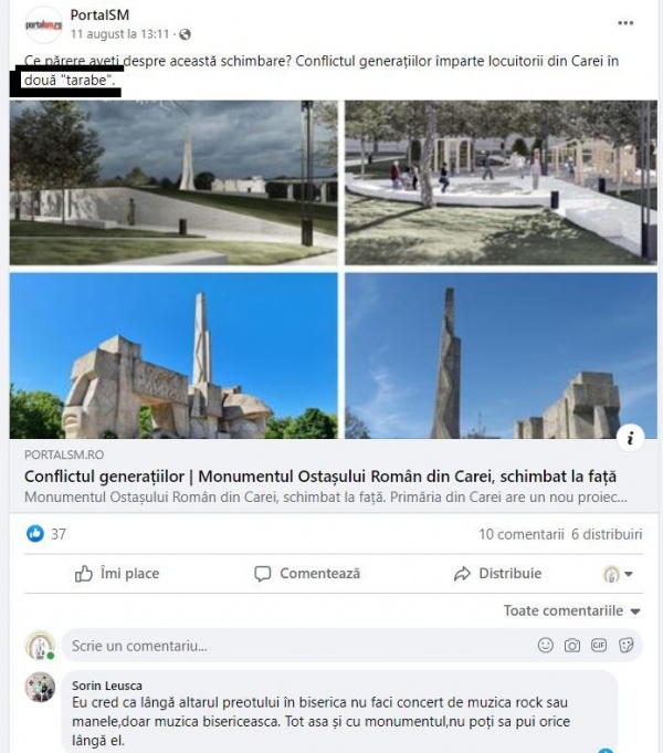 Presa copy-paste despre Dezbaterea Publică de la Carei privind Monumentul Ostașului Român