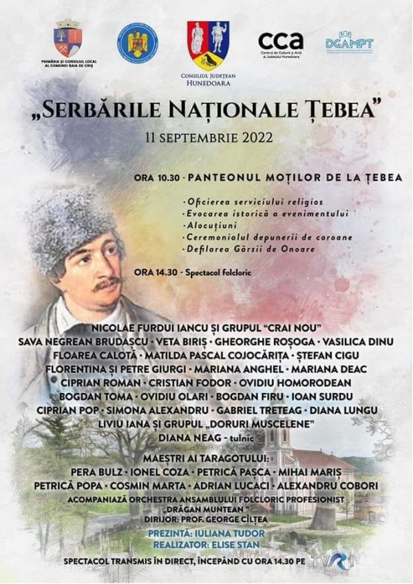 Serbările Naționale de la Țebea adună românii patrioți. Avram Iancu comemorat la 150 de ani de la înveșnicirea sa