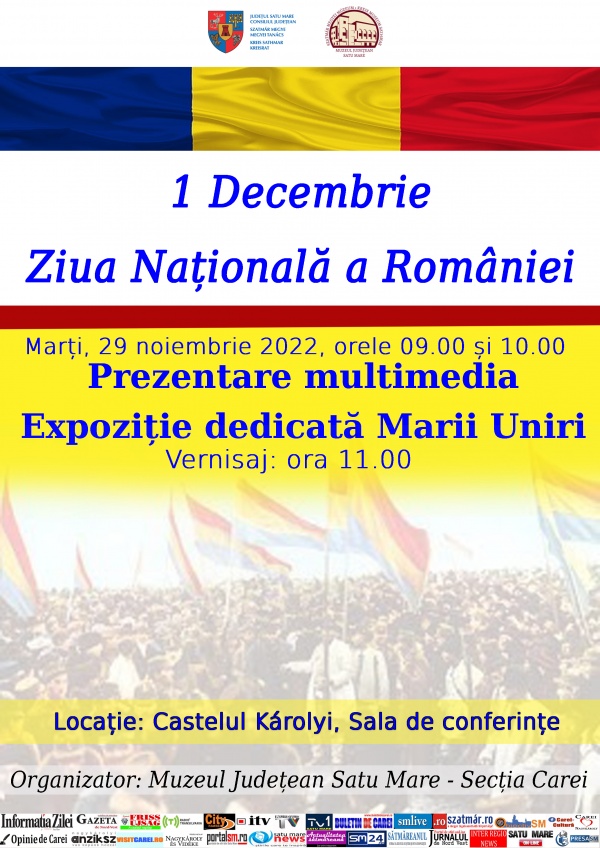 Prezentare multimedia și expoziție organizată de Muzeul Județean Satu Mare – Secția Carei cu ocazia Zilei Naționale