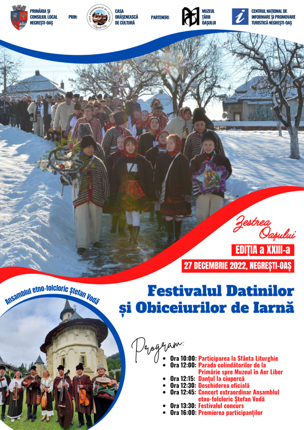 Festivalul Datinilor şi Obiceiurilor de Iarnă la Negrești Oaș. Program