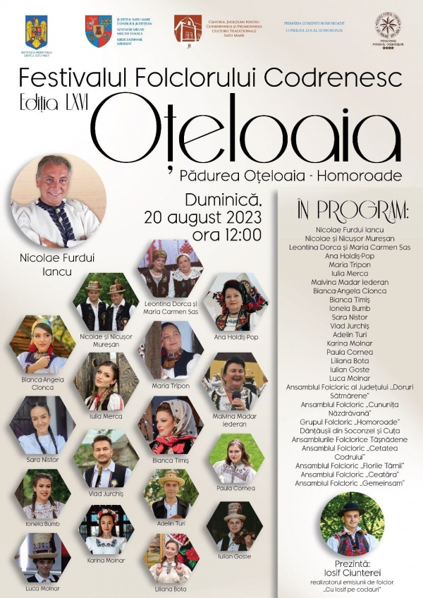 Invitație la Festivalul Folclorului Codrenesc ”Oțeloaia”