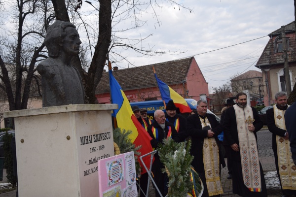 VIDEO. Ziua Culturii Naționale sărbătorită la Carei la bustul lui Mihai Eminescu