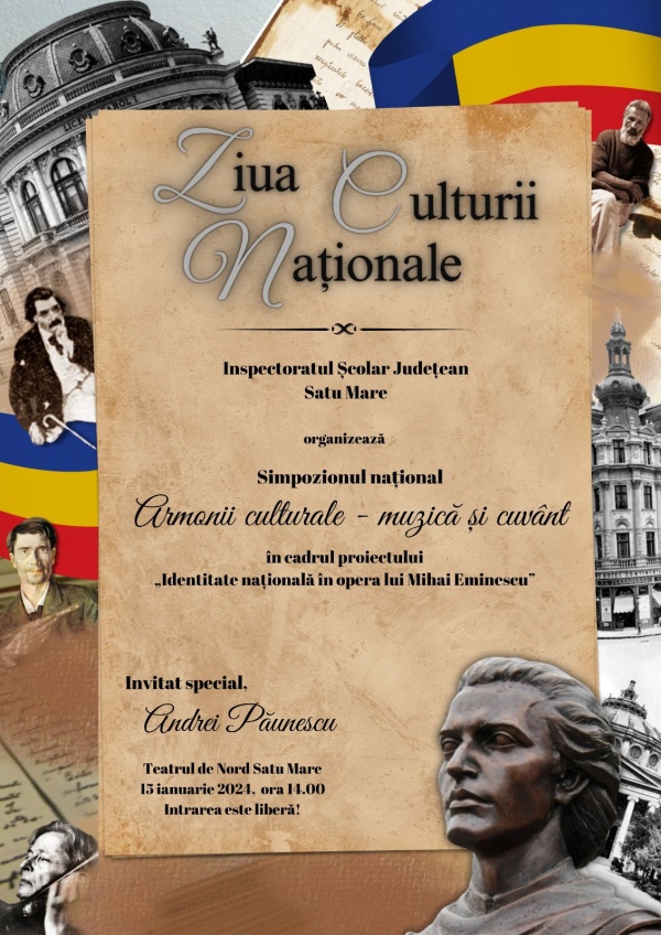„Armonii culturale – muzică și cuvânt” la Satu Mare cu Andrei Păunescu invitat