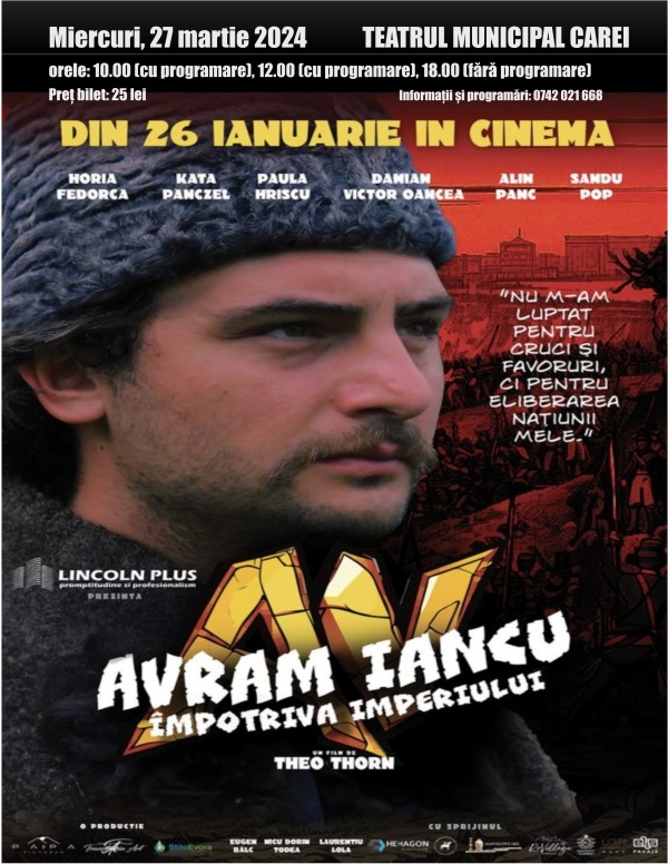 Filmul „Avram Iancu împotriva imperiului” ajunge și la Carei