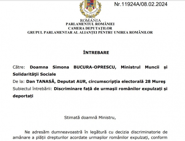Deputatul Dan Tanasă întreabă: De ce sunt discriminați românii și Legea 154/2021 se aplică doar pentru minoritari?