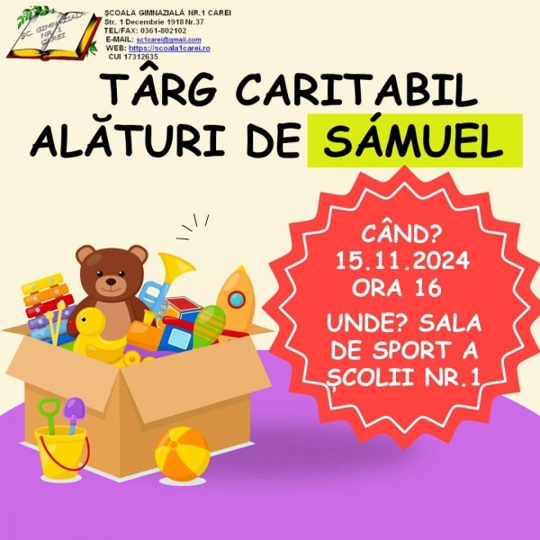 Nu uitați! Târg caritabil pentru Samuel