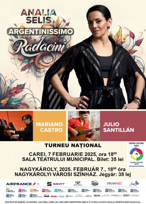 Concert ANALIA SELIS la Carei. Repertoriu dedicat Argentinei