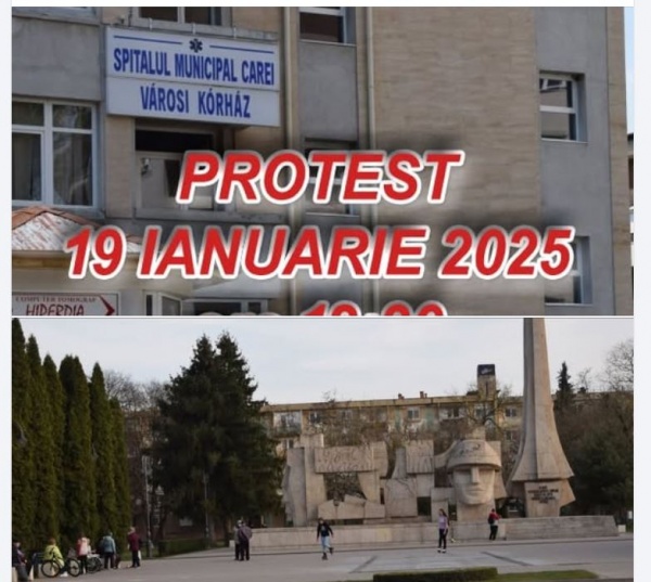 Nou protest al părinților din Carei față de închiderea secțiilor de Pediatrie și Maternitate