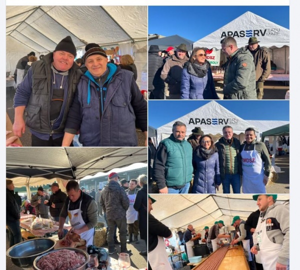 Primarul din Carei se distrează la concurs de tăiat porci dar nu participă la Ziua  Culturii Naționale