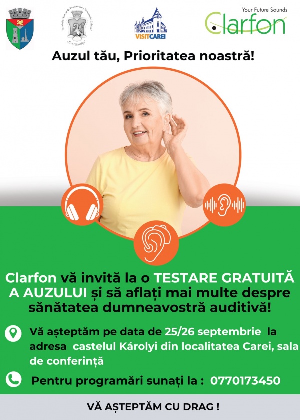 Când și unde poți să îți verifici auzul? Testare gratuită la Carei