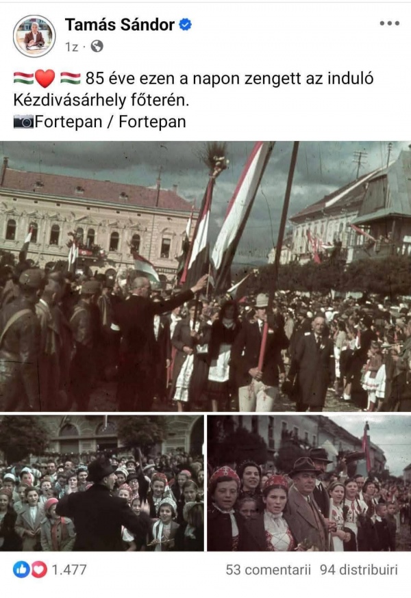 Președintele Consiliului Județean Covasna glorifică Dictatul de la Viena. Se caută un avocat pentru plângerea penală