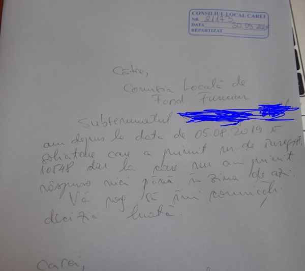 ȘASE ANI. Timpul de așteptare pentru un răspuns de la Comisia de fond funciar din Primăria Carei