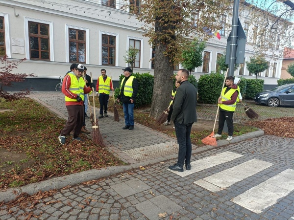 Administratorul public al Careiului ,,avansat,, la coordonat măturătorii de frunze