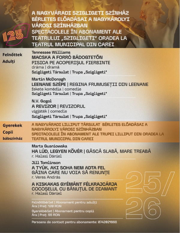 La Oradea nu se poartă limba oficială la teatrul care oferă abonamente pentru Carei