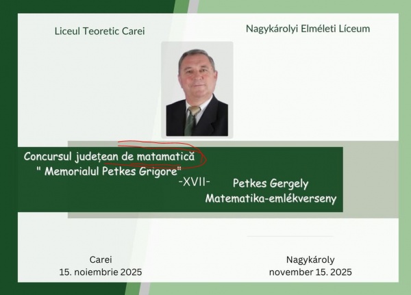 Concurs de matematică la Liceul Teoretic Carei