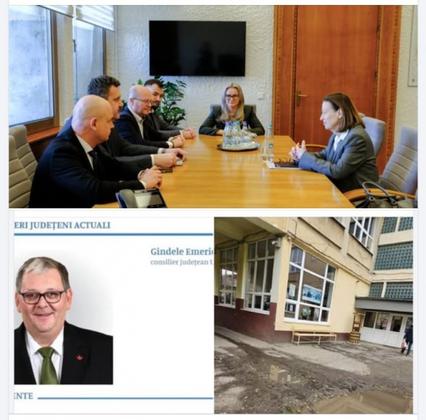 Pataki Csaba, ambasadoarea Germaniei aflată în vizită la Satu Mare și Liceul Tehnologic aflat  în subordinea Consiliului Județean