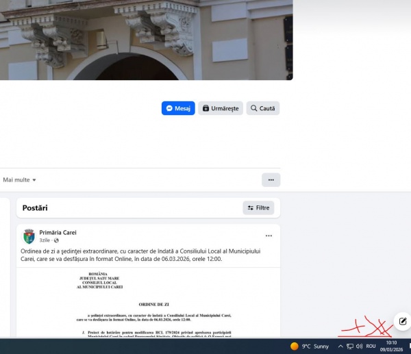 Primăria Carei și-a pierdut administratorul paginii oficiale. Se declară nul