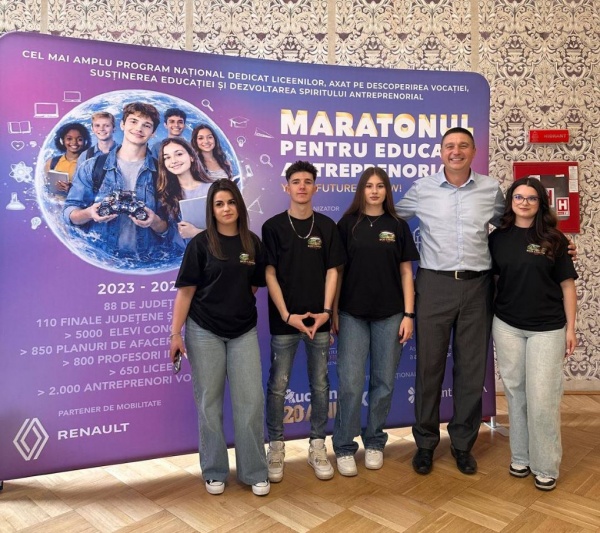 Mențiune pentru echipa Liceului Tehnologic Iuliu Maniu Carei la Maratonul pentru Educație Antreprenorială