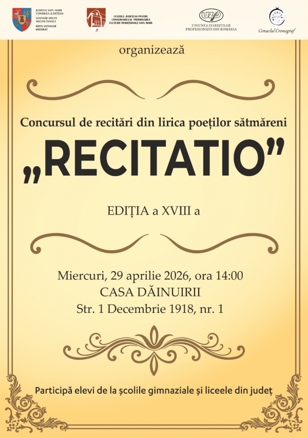 Concurs de recitări din lirica poeților sătmăreni – „RECITATIO”