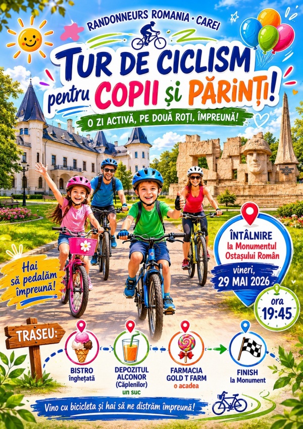 Ciclism pentru copii și părinți la Carei